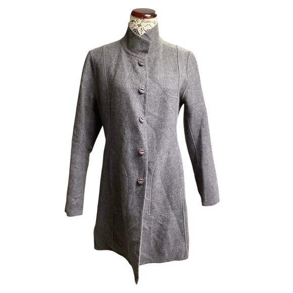 Sol Alpaca Reversible Baby Alpaca Soft Coat women’s L gray - Picture 2 of 8